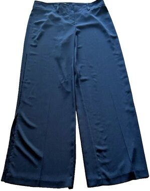 CACHE Dressy Black Pants Sides Slits Trousers Size 10